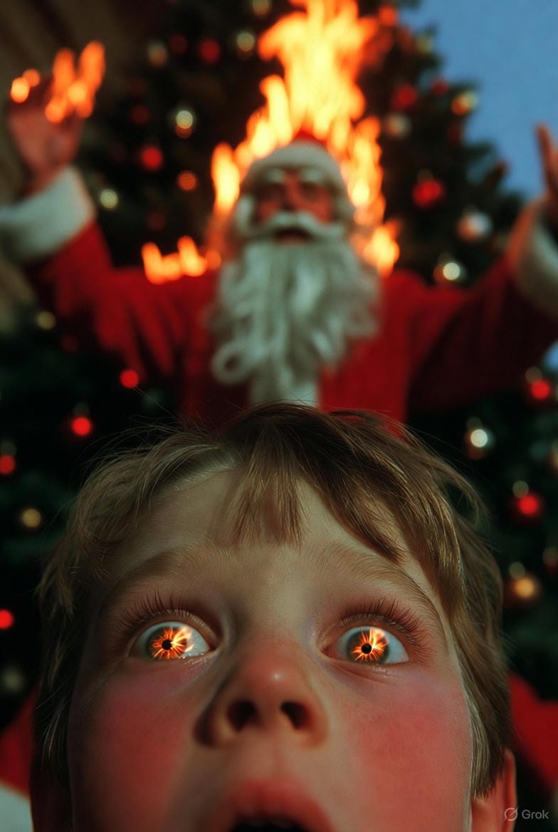 Le Père Noël en feu. Anatomie du premier mensonge