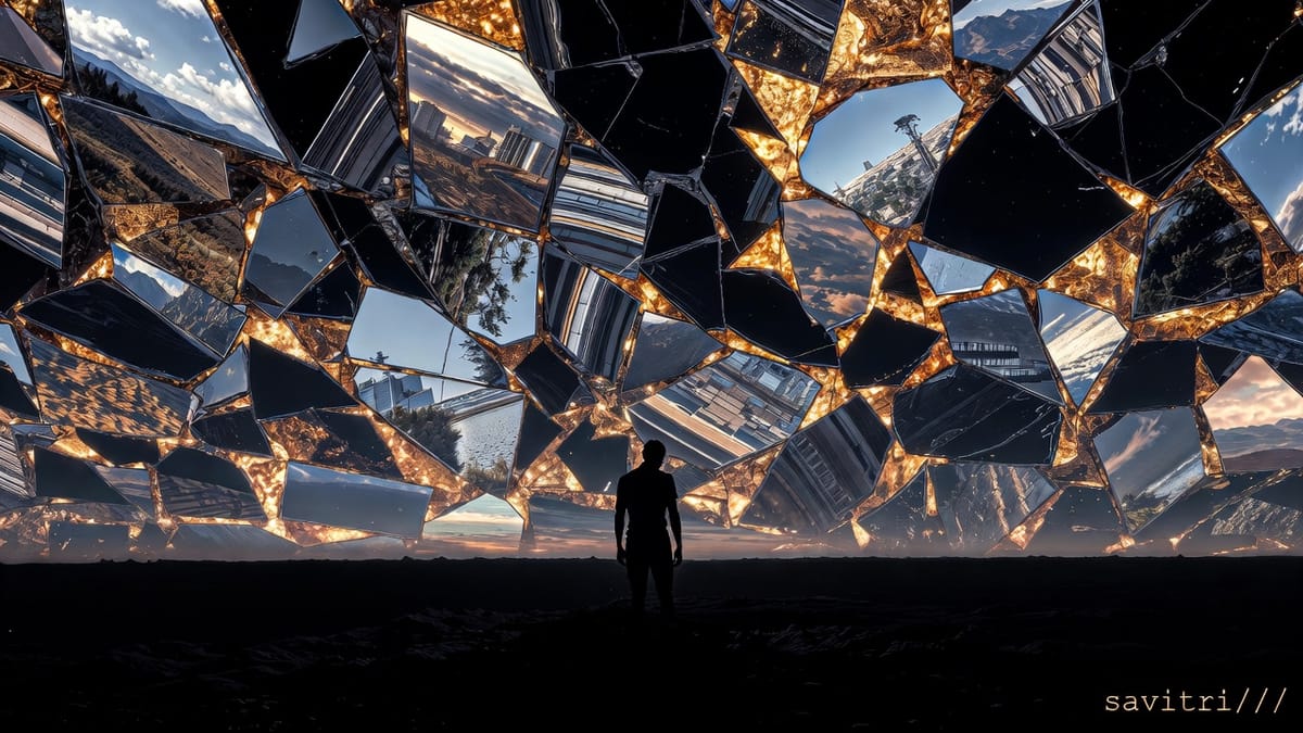 savitri://mensonge Fragment IV — Book Two, Canto VIII : The World of Falsehood, the Mother of Evil and the Sons of Darkness